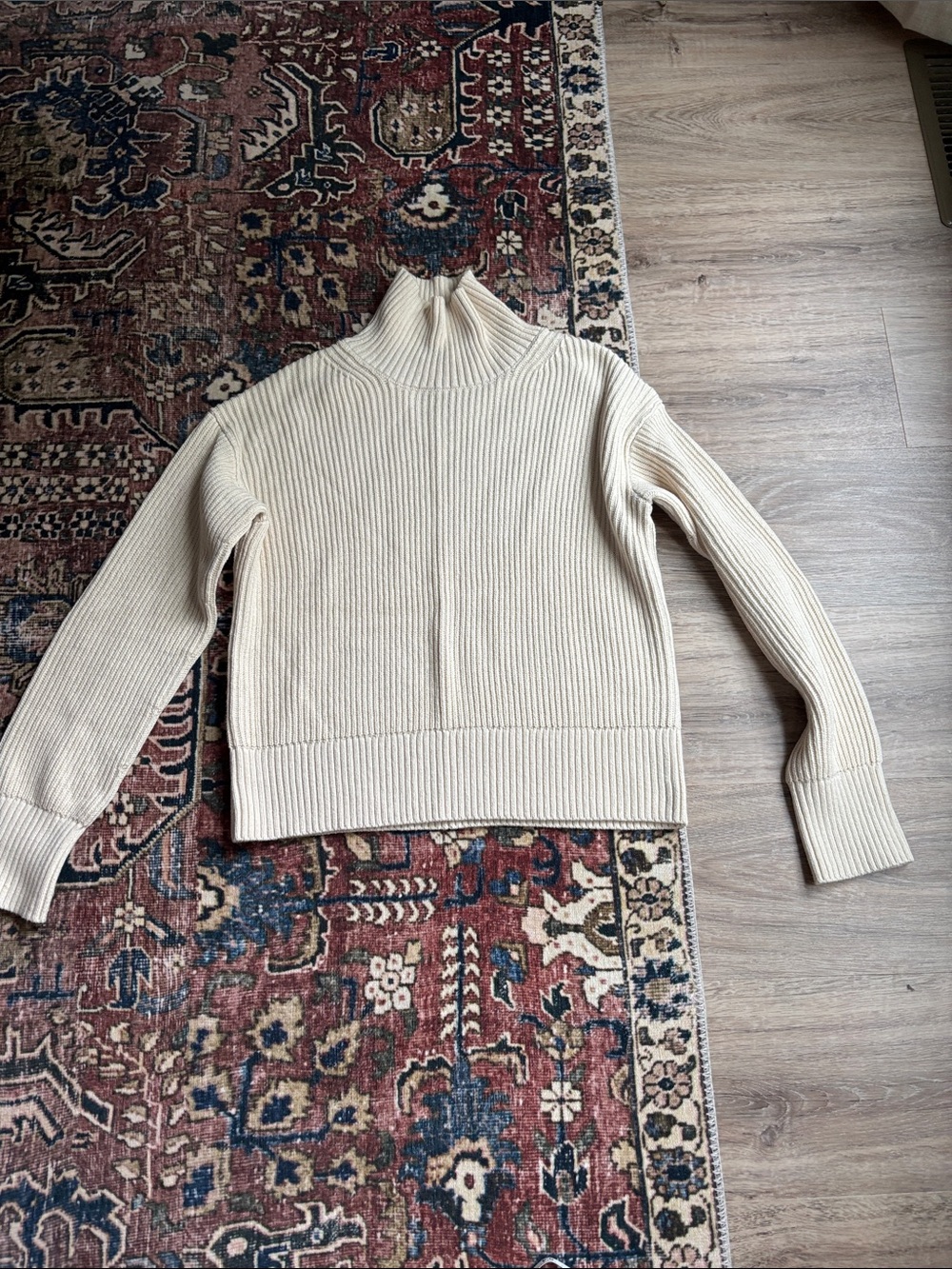 Everlane Cream Ribbed Turtleneck Sweater
